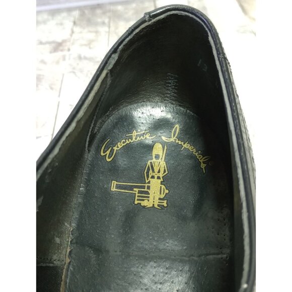 O\'Sullivan Executive Imperials Black Leather Dress Shoes Casual Men\'s 13D VTG